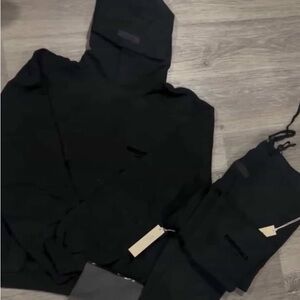 Essentials Black Hoodie and Joggers Set